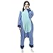 VU ROUL Blue Stitch Onesie Costume for Women Men Adult Halloween Christmas Party Pajamas Sleepwear Small