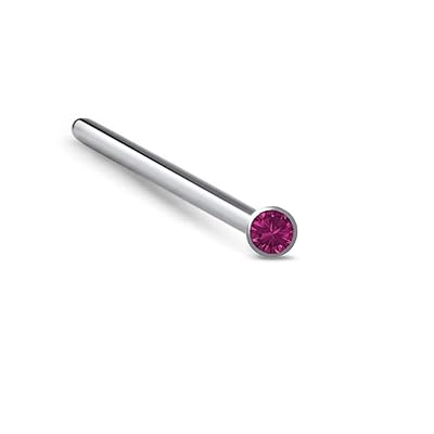 Titanium Nose Ring Straight, Lbend, Screw Choose Your Color &amp; Style 1.5mm Bezel Stone 22G