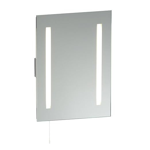 Glimpse T8 HF Fluorescent Bathroom Mirror Light with Pull Cord and Dual
