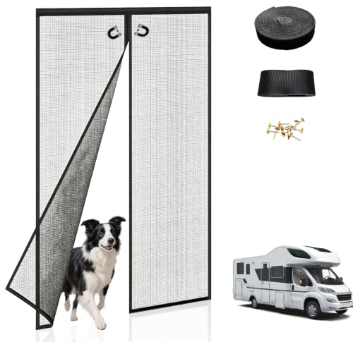 RV Magnetic Screen Door Curtains, RV Bug Screen Door Mesh, 33"W x 75"H at Amazon