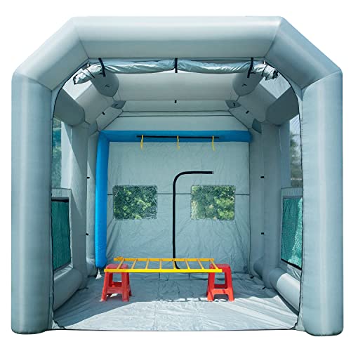 Sewinfla Inflatable Paint Booth 12.5x11.2x11.2Ft with Blowers (480W+750W) & Air Filter System
