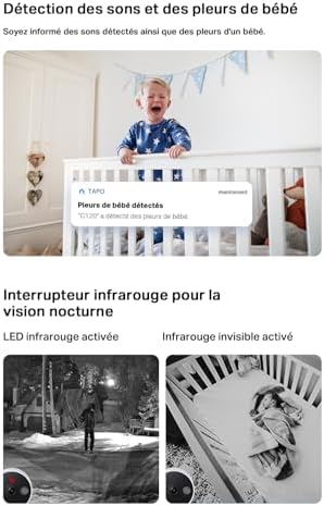 C120 Caméra Surveillance WiFi intérieure ou extérieure, QHD 4MP, Étanche IP66, Détection intelligentes de l'IA, Base magnétique, Double projecteur, Vision Nocturne, Audio Bidirectionnel