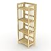 Stony Edge 4-Tier Folding Bookshelf | Natural Wood Finish | 45x16x11.5 Inches | Book Shelf for Books and Trinkets | No Assembly Required | Foldable & Small Bookshelf for Home and Office