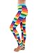 Tipsy Elves Rainbow Striped Fitness Workout Leggings for Women Size X-Large