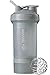 BlenderBottle Shaker Bottle with Pill Organizer and Storage for Protein Powder ProStak System, 22-Ounce, Pebble Grey