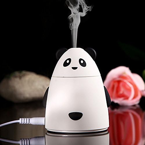 Ainest 80ml Cute Panda Shaped Aroma Diffuser Air Purifier LED USB Humidifier Ultrasonic White