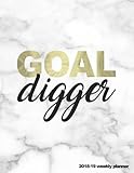 Goal Digger 2018-19 Weekly Planner: Marble + Gold 18-Month Weekly Planner 8.5 x 11 in || July 2018 - Dec 2019 Weekly View || To-Do Lists, Inspirational Quotes + Much More (Marble Planners) (Volume 5) by Pretty Planners, Inspiring Planners