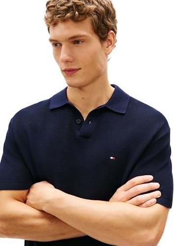 Herren Poloshirt Kurzarm Cool Touch Structure Relaxed Fit, Blau (Desert Sky), L