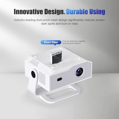 2026 Smart Projector Built-in-Apps, Android TV, Supported 4K/Native 1080P, 300 ANSI, Wifi 6 Bluetooth 5.2, Portable Mini Movie Projector for Bedroom Home, Auto Keystone, iOS/Switch/PS5