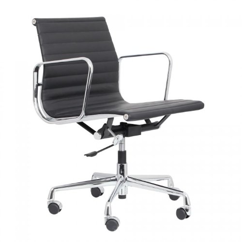 Charles Eames Style Ribbed Office Chair EA 117 Charcoal Grey Hopsack