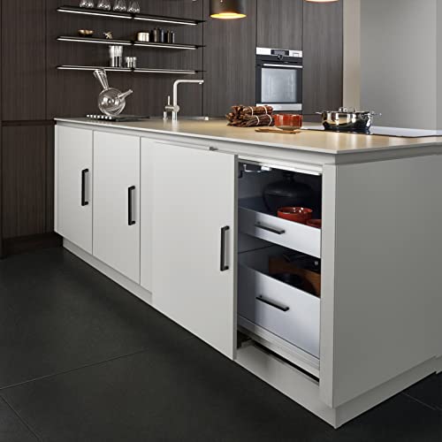 NISUOIEN Matte Black 5 Inch Cabinet Handles, 30 Pack Cabinet Pulls | Square Kitchen Cabinet Handles, Included Screws, Easy Install, Stainless Steel, For Bathroom, Bedroom, Cupboard Cabinet