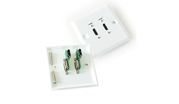 2 HDMI hembra doble/doble para toma de placa de pared ...