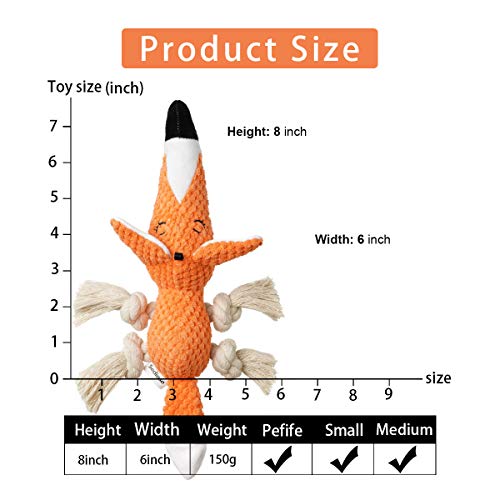 Sedioso Large Dog Toys, Cute Squeaky Dog Toy, Stuffed Animal Plush Toys for Puppies, Durable Dog Chew Toys for Small,Middle,Large Breed (Orange(Fox), Fox)