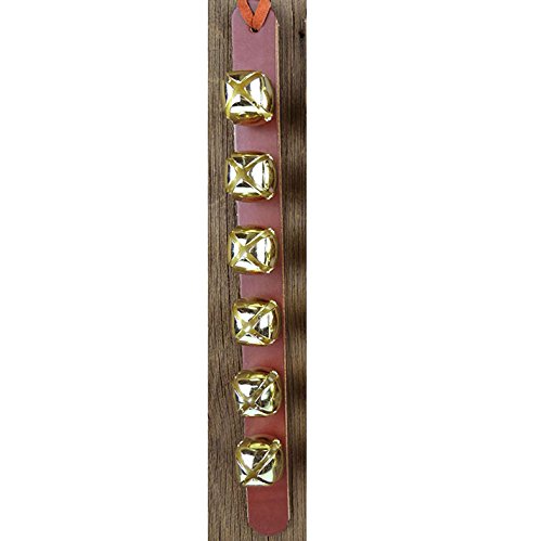 Nohma Leather 6 Arctic Sleigh Bell Leather Strap Door Hanger Dog Puppy Training Amish Handmade