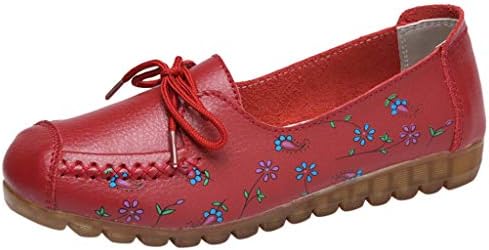 Dunacifa Women Casual Shoes Floral Soft Bottom Outdoor Flat Lightweight Peas Boat Shoes Loafers Shoes