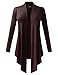 AMORE ALLFY Women's Soft Drape Cardigan Long Sleeve Brown XX-Large
