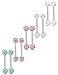 FIBO STEEL 3-5 Pairs 14G Stainless Steel Nipple Piercing Navel Barbell Body Jewelry Piercing