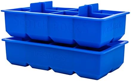 Set of 2 Large Stackable Silicone Ice Cube Trays By Scotch Rocks