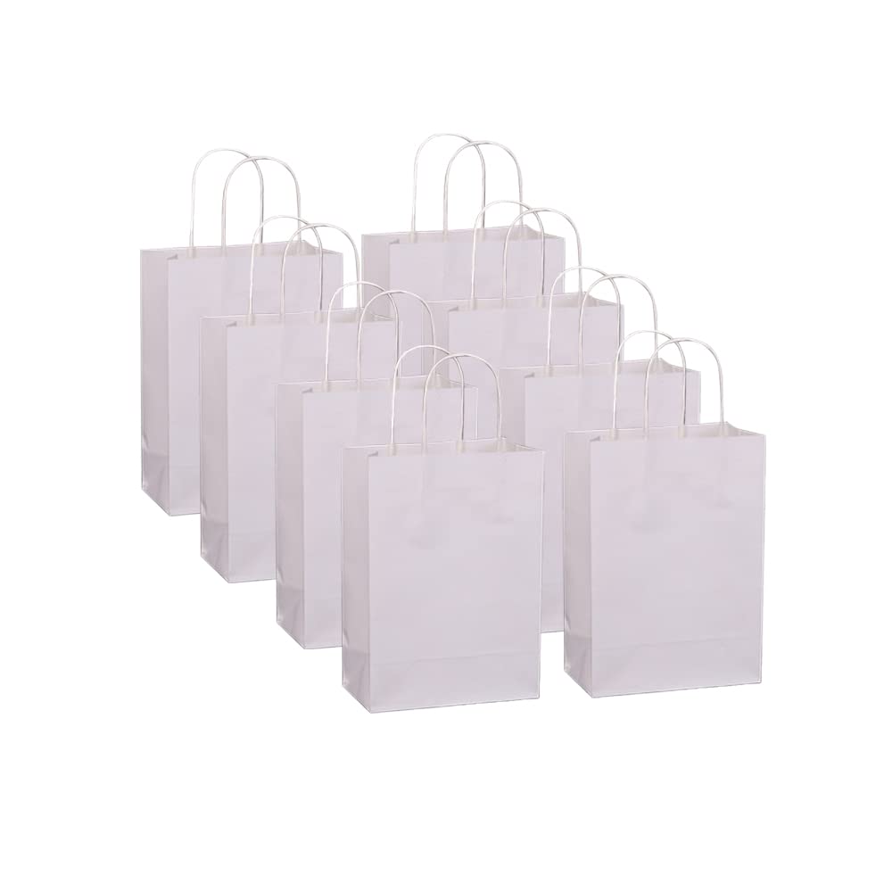 SZJIAHTM 24 Pack Kraft Paper Shopping Gift Bags with Handles, Simple Paper Gift Bag, Shopping Bags, Merchandise Bags, Gift Wrap Bags, Candy Box with Handle Wedding Birthday Gift Package