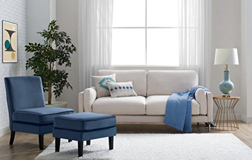 Elle Decor UPH10020C Elle Décor Olivia Ottoman, Accent Chair, Cobalt - Thumbnail 2