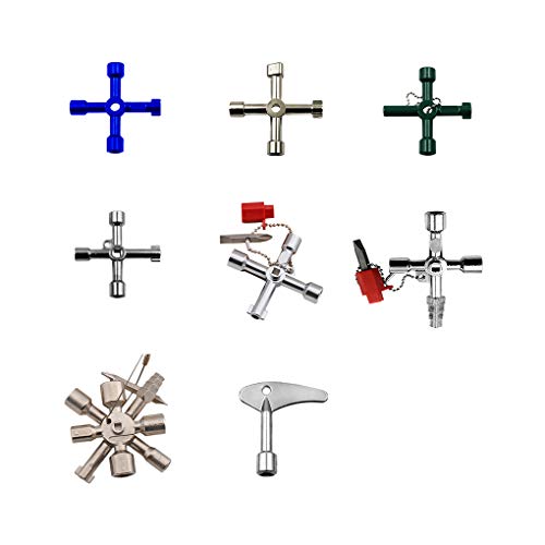 Topker Multifunction 4/10 Ways Universal Triangular Wrench Key Plumber Keys Electric Meter Cabinets Bleed Radiators - Thumbnail 2