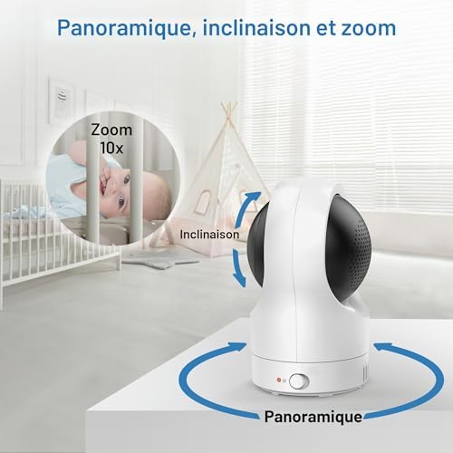 RM7764HD 1080p WiFi Remote Access Baby Monitor, 360° Pan&Tilt, 7" 720p HD Display, HD Night Vision, Soothing Sounds, 2-Way Talk, Temperature Sensor, Motion Detection, iOS & Android