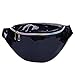 HDE Shiny Retro Fanny Pack Rave Festival Metallic Hologram Bum Bag Waist Pouch (Black)
