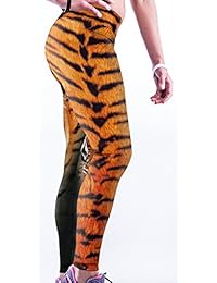 Hermana Amy dama Fitness Hihg Cintura Yoga pantalones Impreso Stretch tobillo Legging, talla única, Tiger