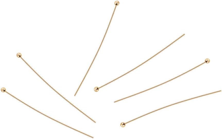 BENECREAT 100PCS 18K Real Gold Plated Brass Ball Head Pins - Image 5