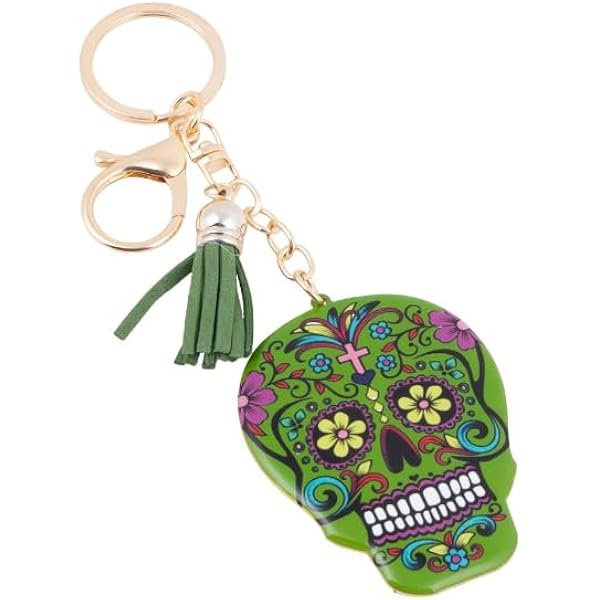 Porte-clés Crâne Vert Dead Of The Dead - Fait Main, Neuf Avec étiquettes