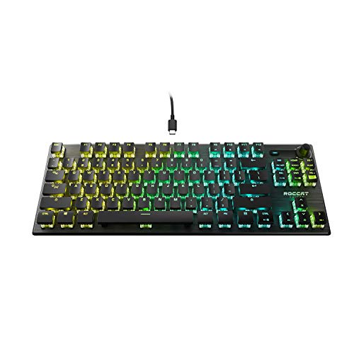 Roccat Vulcan Tkl Pro Tenkeyless Linear Optical Titan Switch Pc Gaming Keyboard With Per Key Aimo Rgb Lighting Anodized Aluminum Top Plate And Detachable Usb C Cable Black In Saudi Arabia Whizz Gaming