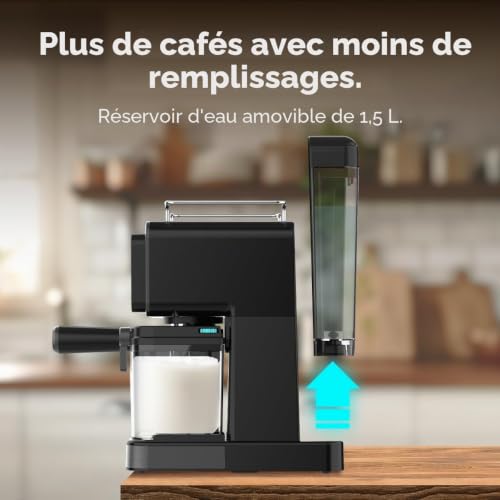 Cafetières Express Semi-automatiques Power Espresso Touch ColdBrew Latte. 1350W, 20 Bars, Froid, Tiède ou Chaud, Écran Tactile, Réservoir d'Eau 1,5L, Réservoir de Lait 500ml, Double Bras