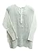 Yoga Trendz Mens Indian White Bohemian Crinkled Gauze Cotton Embroidered Tunic Shirt Kurta (Large)