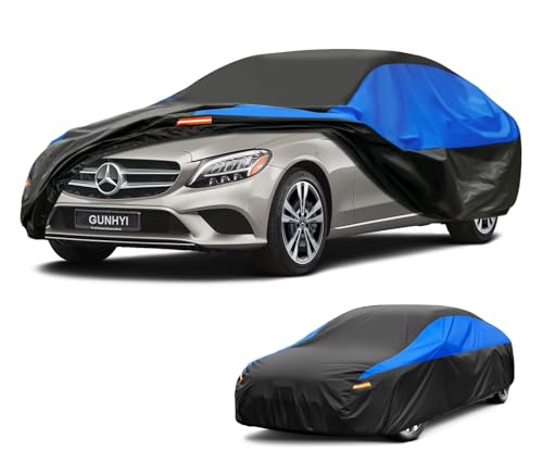 Gunhyi Mercedes Benz C Class Breathable Waterproof Car Cover Black Blue Canvas Rain Sun Protection Dust Cover
