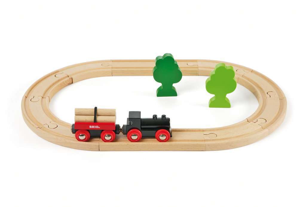 BRIO Classic Little Forest Railway Train Set for Kids Age 2 Years Up - Retro Wooden Toddler Toys