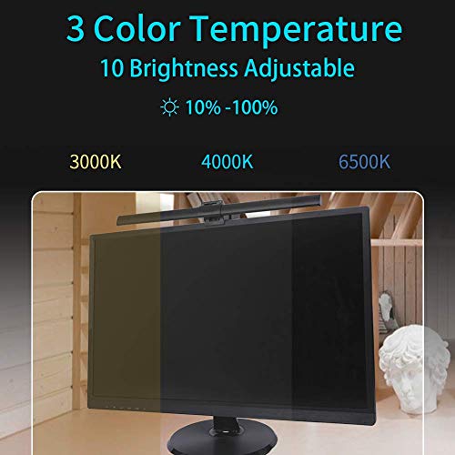 Homier Screen Bar eReading LED Task Lamp, Dimmable Color, USB Power