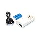 Yueling@ 2Pcs 1200mah 3.7V 14500 Rechargeable Blue Li-Ion Battery for Torch Flashlight with Dual Travel Charger