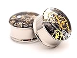 Embedded Steampunk Watch Parts Plugs -5/8 Inch - 16mm - Sold As a Pair
