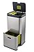 Joseph Joseph Intelligent Waste Totem Kitchen Trash Can and Recycle Unit with Compost Bin, 16 gallon / 60 liter, Stainless Steel