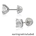 Universal EZback Earring Backs Soft Clear Silicone and Sterling Silver Small 1 Pair