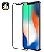 ALLEASA 3D Full Coverage Film HD Clear 9H Surface Hardness Tempered Glass Screen Protector, Anti - Scratch for iPhone X/iPhone 10 - Black - 2 Piece