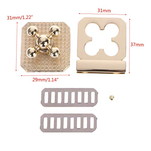 Misright 2 Sets Plum Blossom Metal Purse Handbag Twist Turn Lock DIY Handbag Shoulder Bag Purse Hardware Accessories