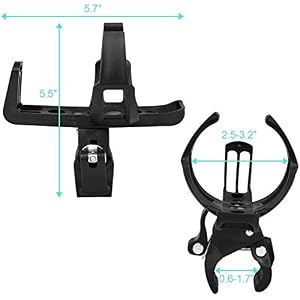 M-Aimee 2 Pack Bike Water Bottle Holder No Screws with 1 Pack Silicone Bike Phone Mount, 360 Degree Rotating, Bike Accessories Bike Cup Holder and Bike Phone Holder (Black)