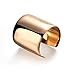 Carfeny High Polished Stainless Steel Smooth Wide Cuff Bangle Bracelet for Women, Gold, Rose Gold and Silver Available