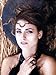 Doubnine Crescent Moon Drop Pendant Tassels Head Chain Black Beads Headband Retro Natural Stone Crystal Hair Accessories Headpiece for Women Bride Wedding (Black Small Beads)