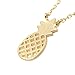 Spinningdaisy Handcrafted Brushed Metal Pineapple Fruit Necklace Gold