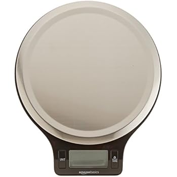 AmazonBasics Stainless Steel Digital Kitchen Scale with LCD Display (Batteries Included)