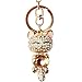 Bro'Bear Cute Kitten Sparkling Keychain Blingbling Crystal Rhinestone Handbag Charm for Cat Animal Lovers Diamond Kitty Key Ring/Chain Holder Purse Car Hanging Pendant Decoration Gift (Champagne)