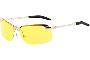 Beaupretty Night Driving Glasses for Men and Women Anti-reflective Metal Frame Sunglasses with Random Color