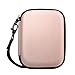Fintie PU Leather Coated Hard EVA Shockproof Carring Case for Seagate Backup Plus Slim, WD My Passport, Toshiba Canvio Basics, Canvio Connect, Samsung T3 SSD 2.5 inch External Hard Drive, Rose Gold